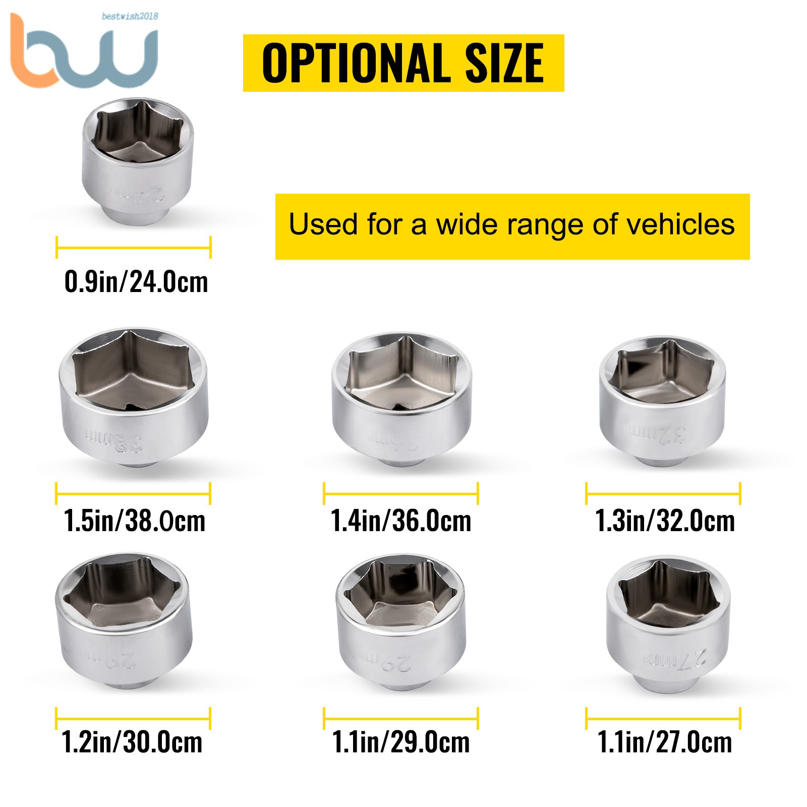 7Pcs Socket Set Tool Kit w/ Box Paper Cartridge Housing Oil Filter Cap Wrench