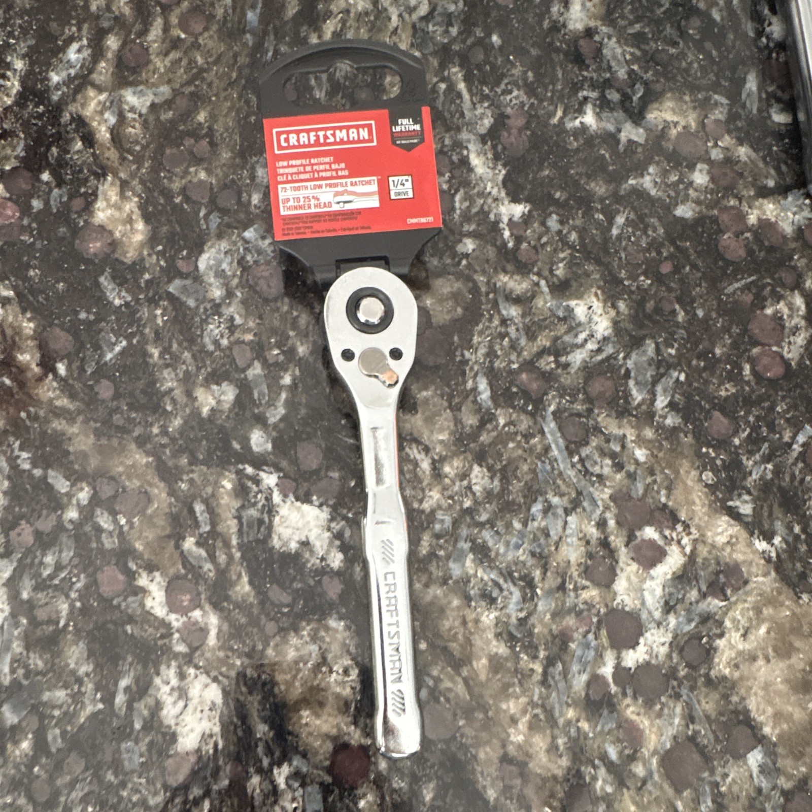 Craftsman 72 Tooth Low Profile Ratchet, 1/4 Inch Drive