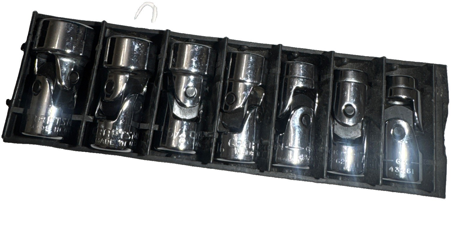 Craftsman Swivel 7pc Set 3/8″ Drive 6 Pt. SAE 3/8” to 3/4” and spark plug socket