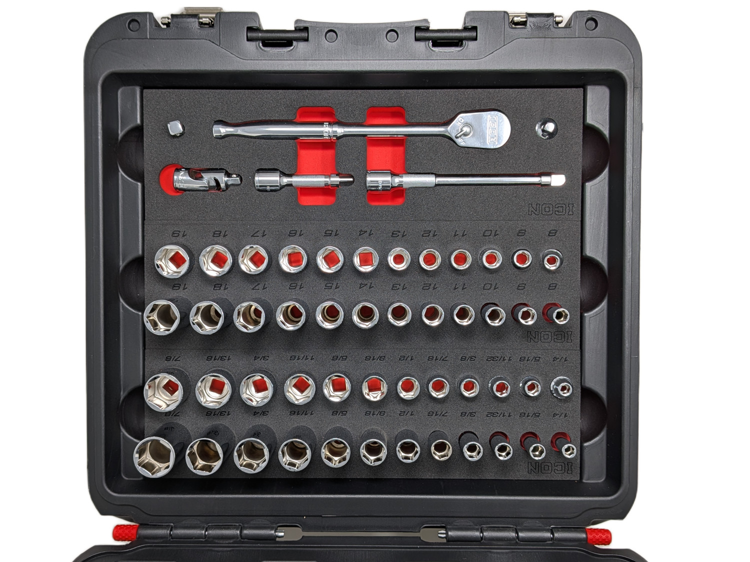 Icon Professional 3/8″ Drive SAE Metric Modular 54 Piece Socket Set 70469