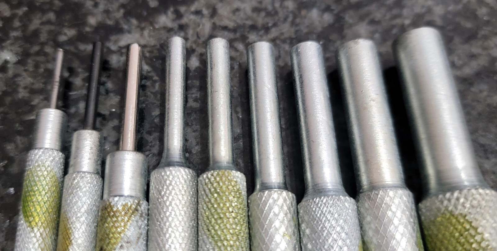 Machinery Products Co 9 Piece Pin Punch Set 4″ OAL Made in USA