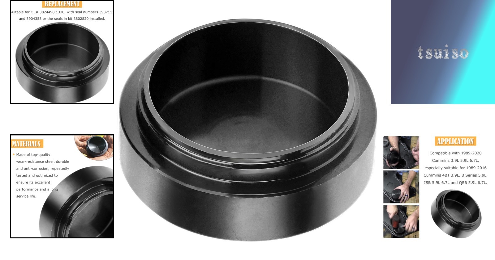 Versatile Crankshaft Seal Tool for Safe Installation in Cummins 3.9L, 5.9L, 6.7L