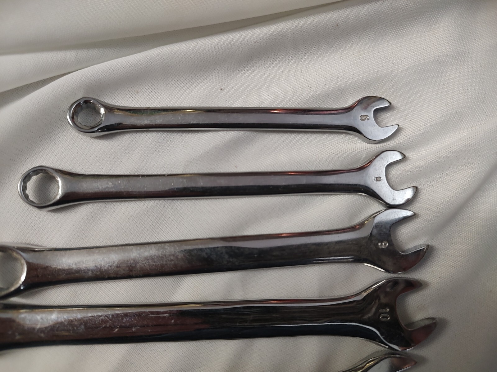 Chrome Vanadium Wrenches 10 Piece In Good Condition 19 mm 17 mm 14 mm 13 mm 12