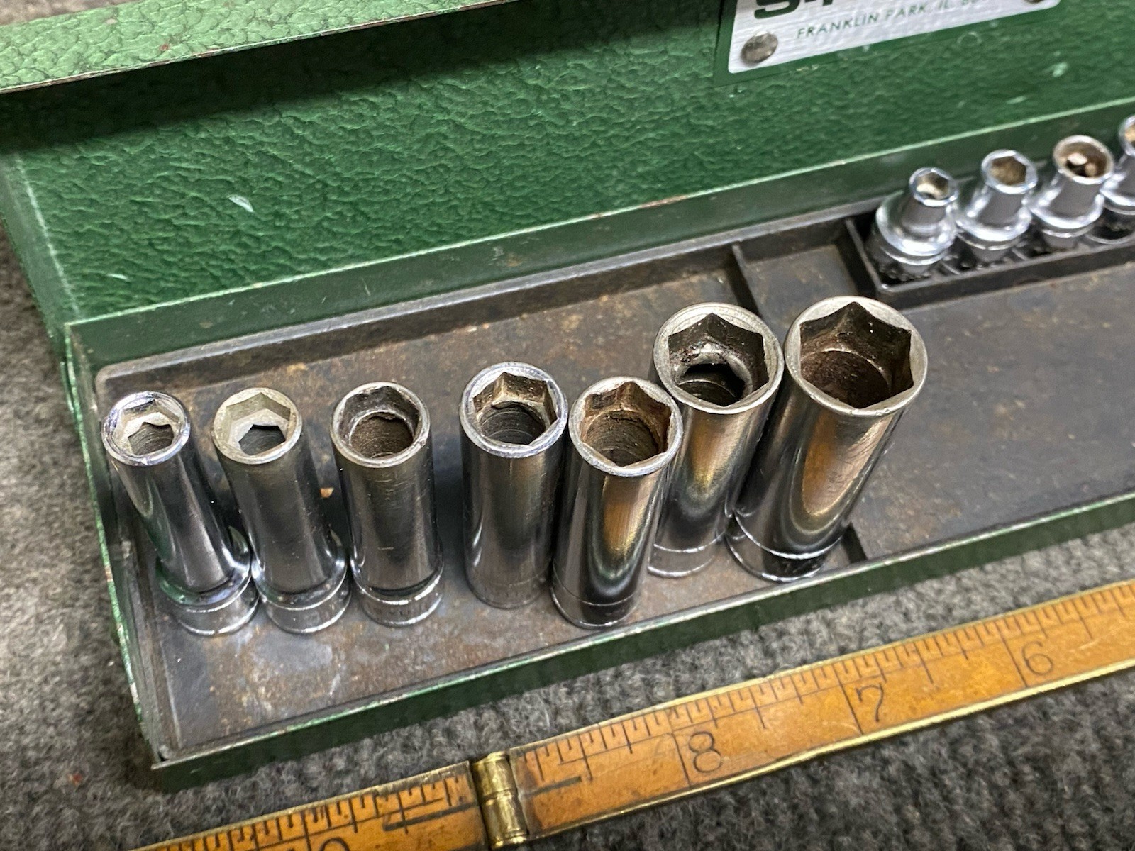 Vintage S-K Tools 4921 1/4″ Drive 21pc Socket Set With Original Paper SAE