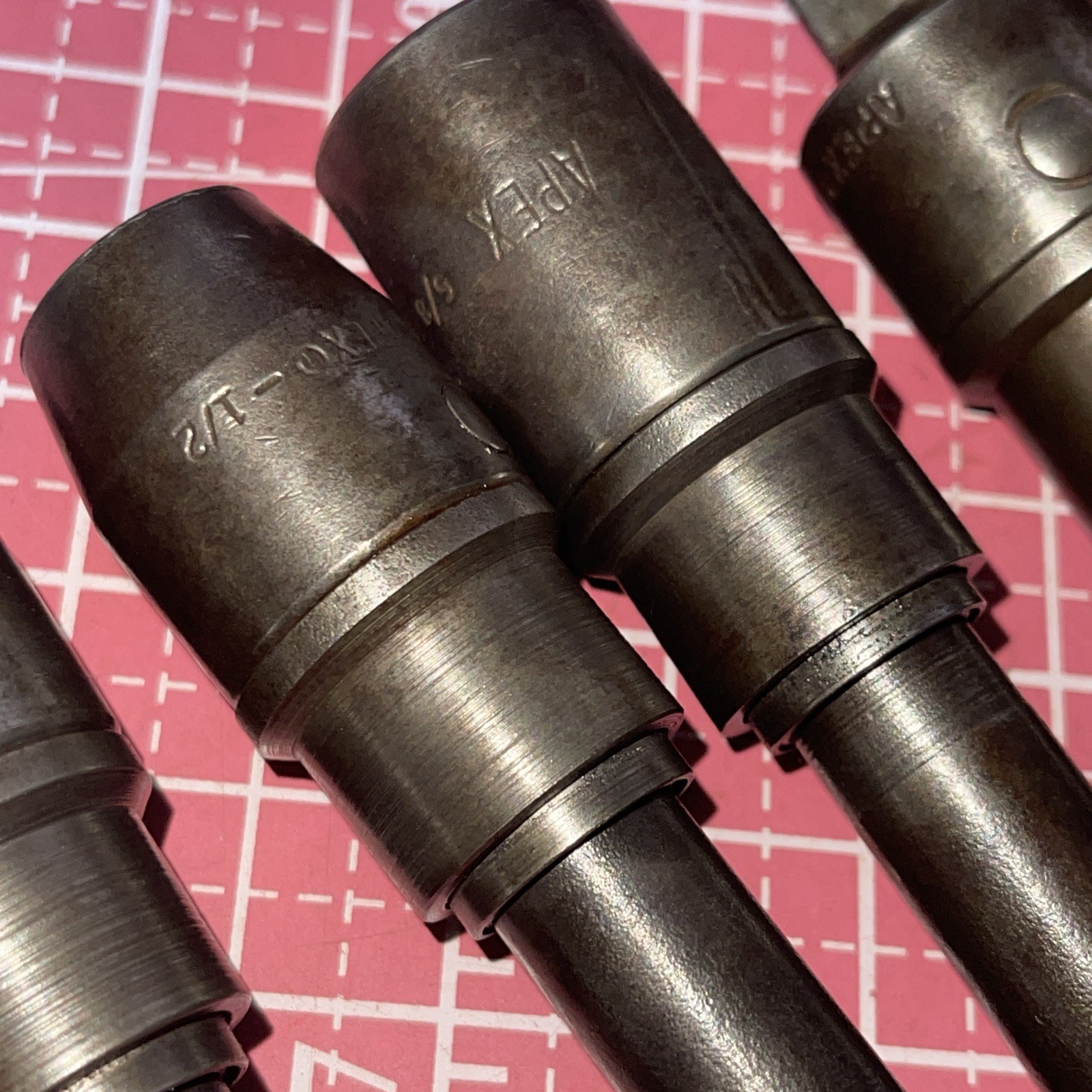 Apex USA Hex 7/16 Power Drive 7 Piece 3/8 5/8 Flex Lock Socket Adapter Extension
