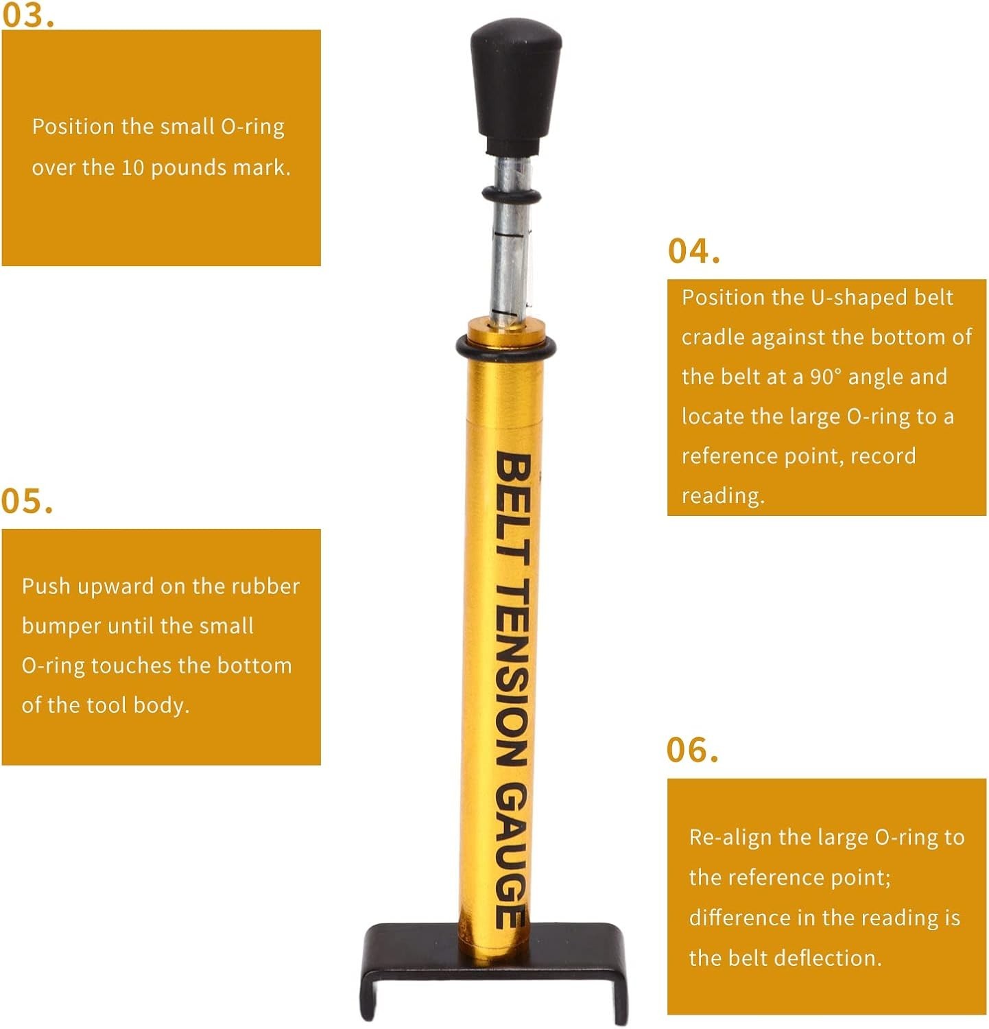 Belt Tension Gauge Tool Universal 10lb Adjustable Motorcycle ATV Vehicle Accu…