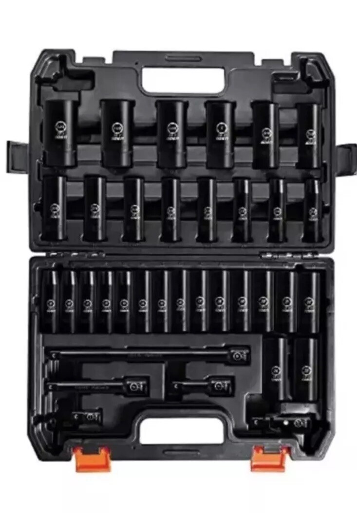 BOEN 1/2″ Drive Deep Impact Socket Set, 35 Piece Socket Set SAE 3/8″ to 1-1/4″