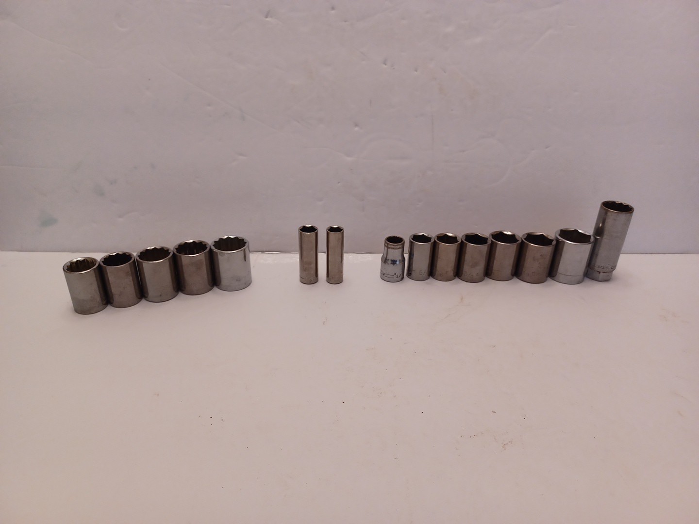 Craftsman Socket 15 Pcs 13-1/2″Drive Asst SAE Size/5-Metric 1/2″/2-3/8″FREE SHIP