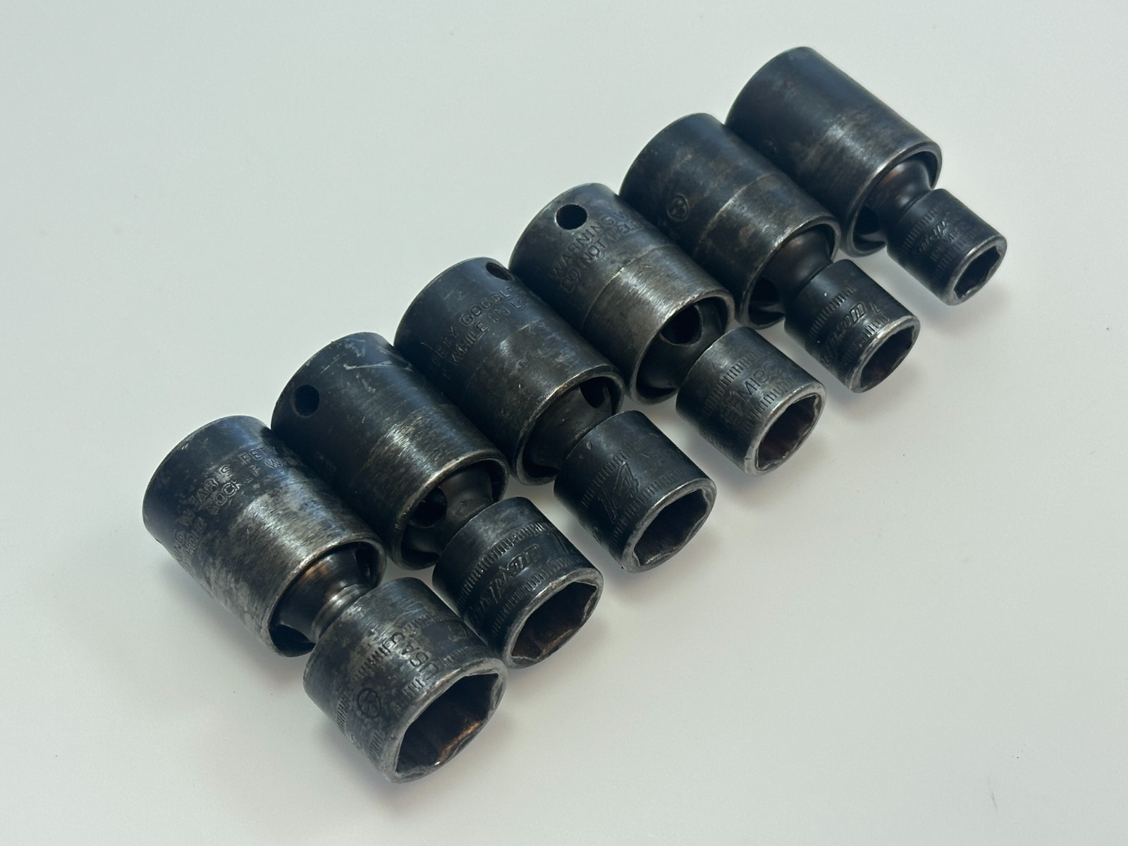 🇺🇸 Snap-on USA 6pc 3/8 Drive Metric 10-18mm Swivel Universal Impact Socket Set
