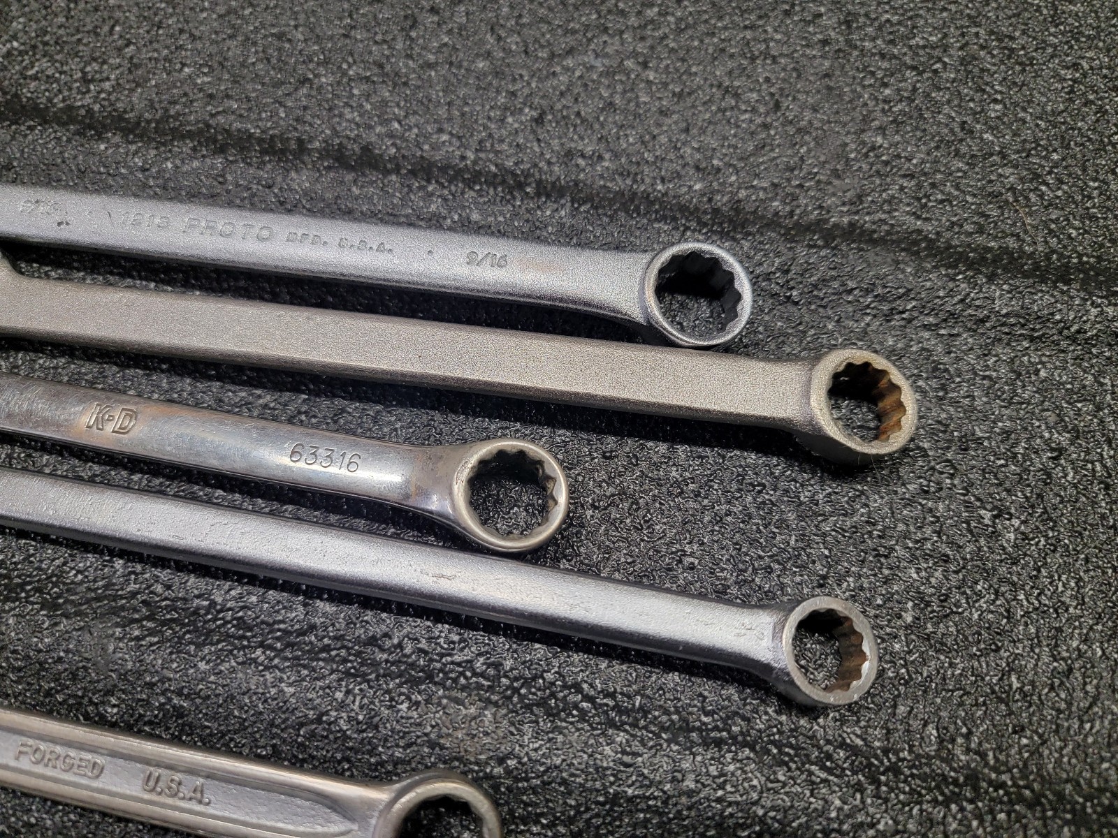 Vintage USA SAE combination wrench lot Proto Bonney K-D Indestro 8 Piece