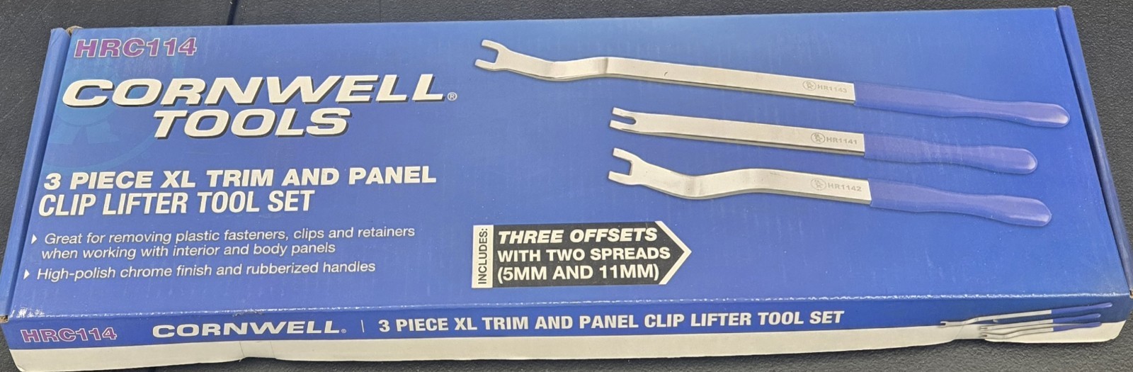Cornwell Tools 3 PIECE XL TRIM AND PANEL Clip Lifter Tool Set Blue FREE SHIPPING