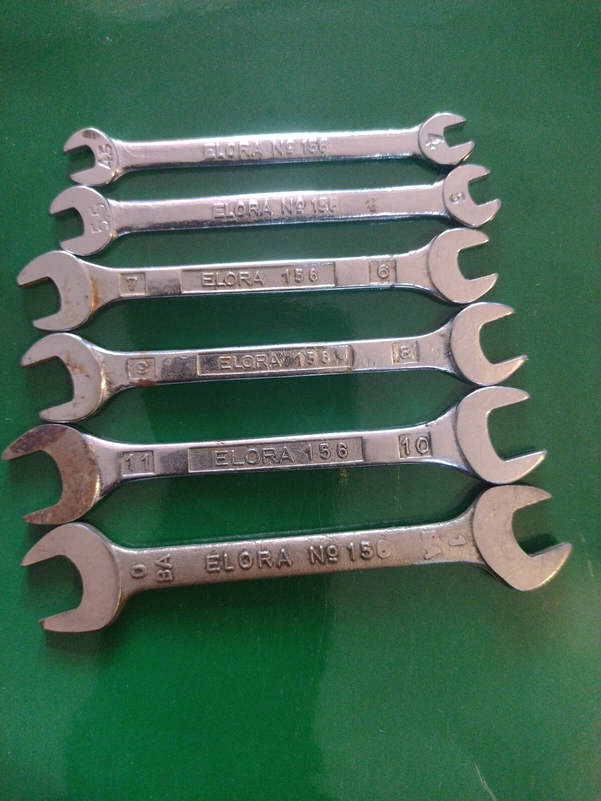 Elora No.156 miniature Spanners Sizes;4×4.5&5×5.5&7×6 &9×8&11×10&0BAx1BA