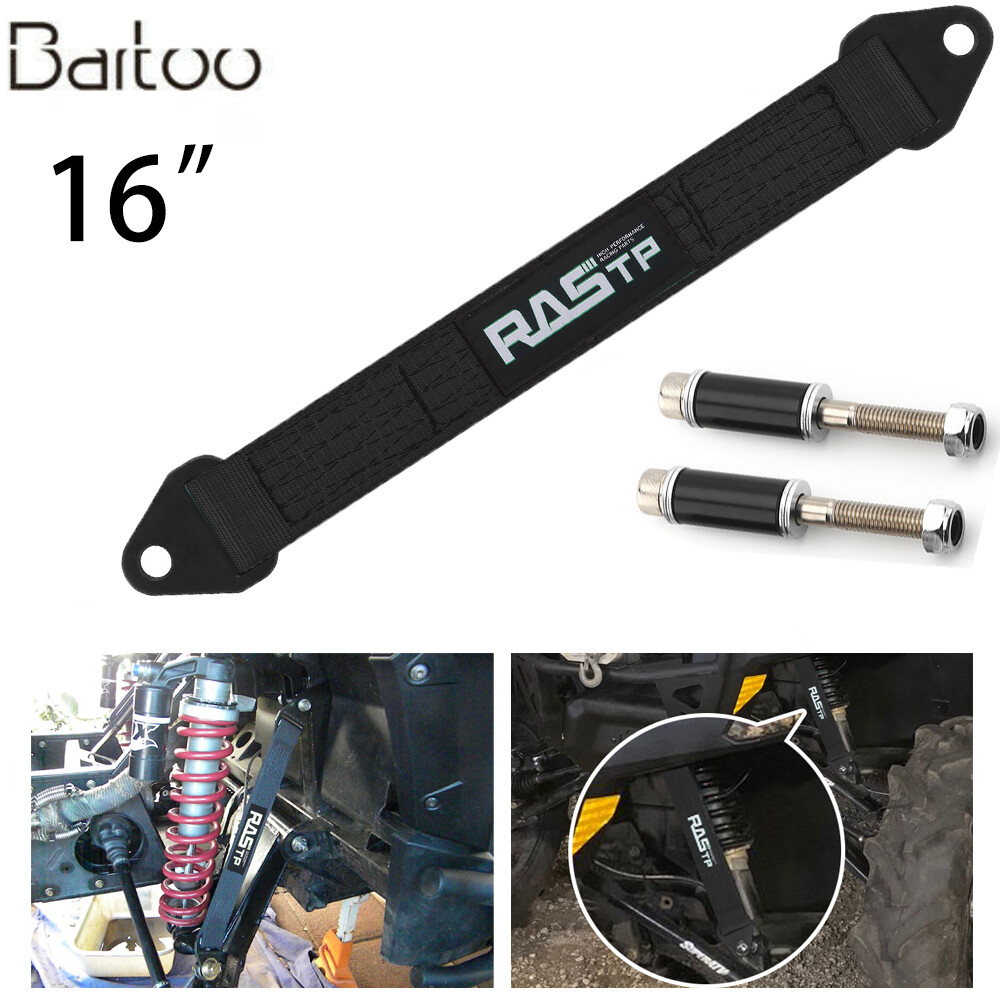 16″ Black Hot Racing Limit Straps Shock Suspension Travel 4 Layers Webbing
