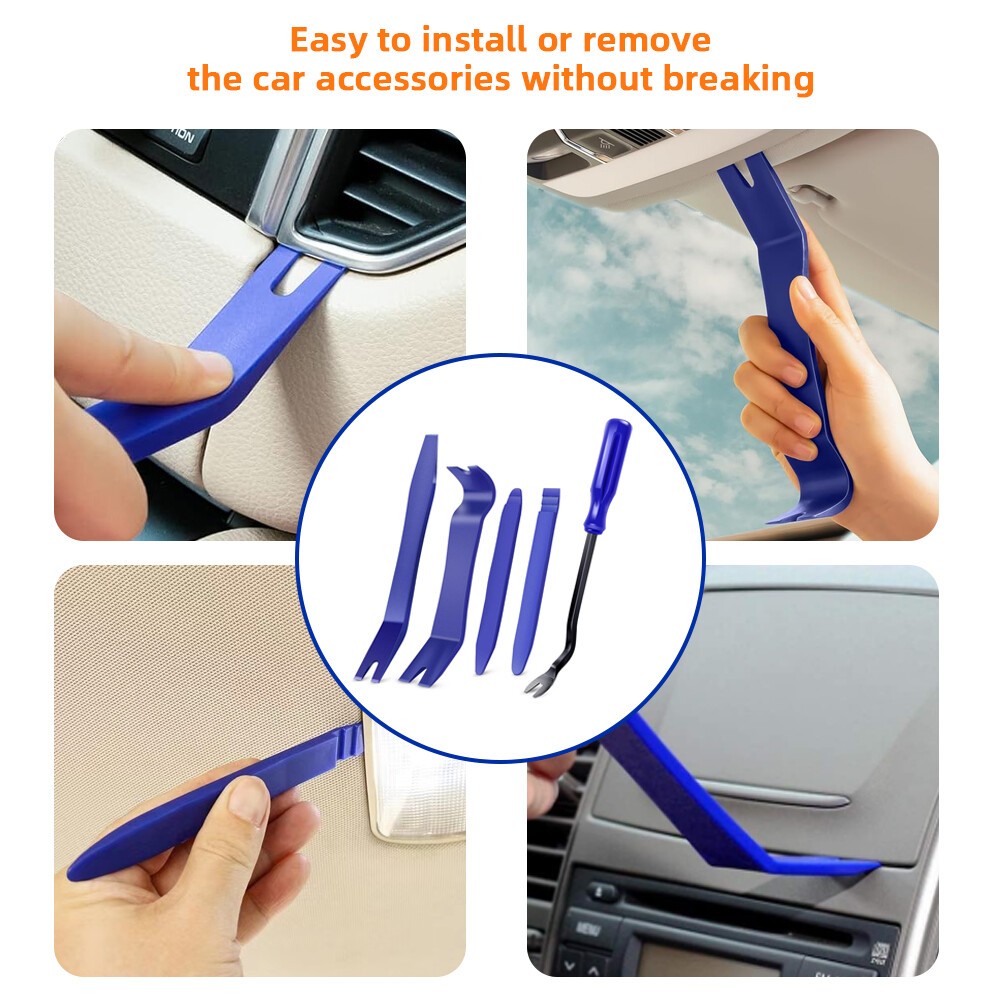 5PC Clip Trim Removal Pry Tools Interior Fastener Puller Remover Body Repair Set