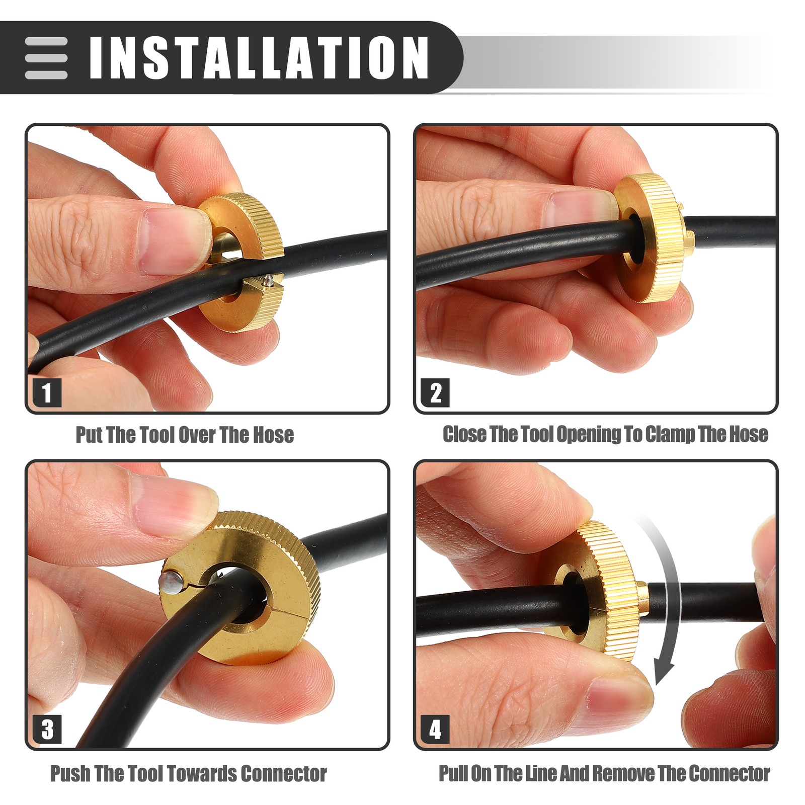 Universal Oil Fuel Line Disconnect Tool 3/8 Inch Aluminium Alloy Gold Tone
