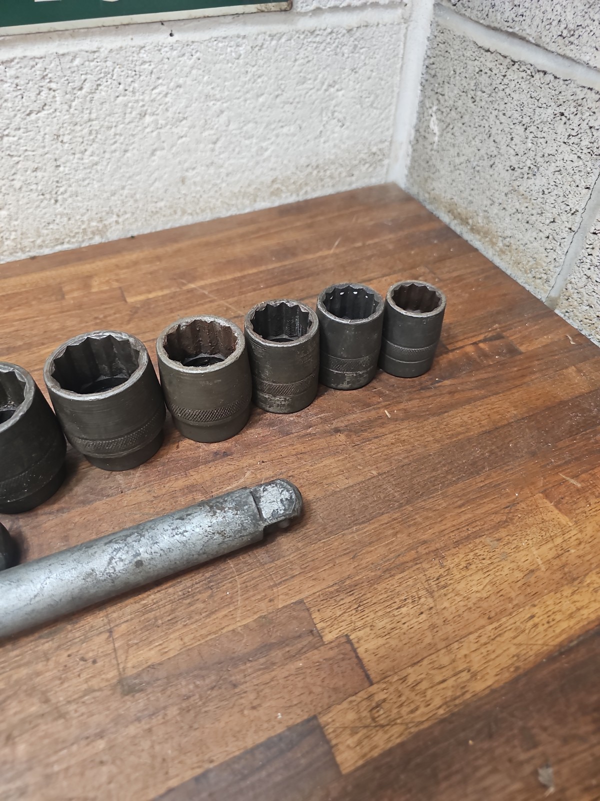 S41- 11 vinage BONNEY 3/4”dr Sockets + 2 extensions