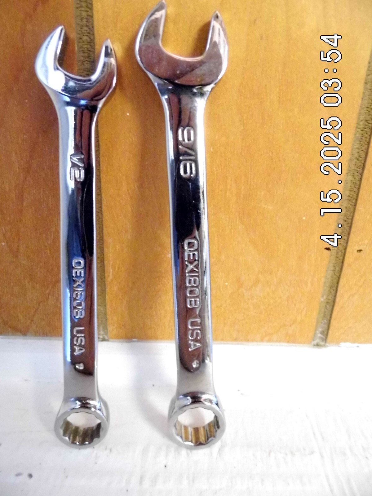 Two Snap-On Combination Wrenches 1/2» (OEX160B) & 9/16» (OEX180B) 12 Pt.