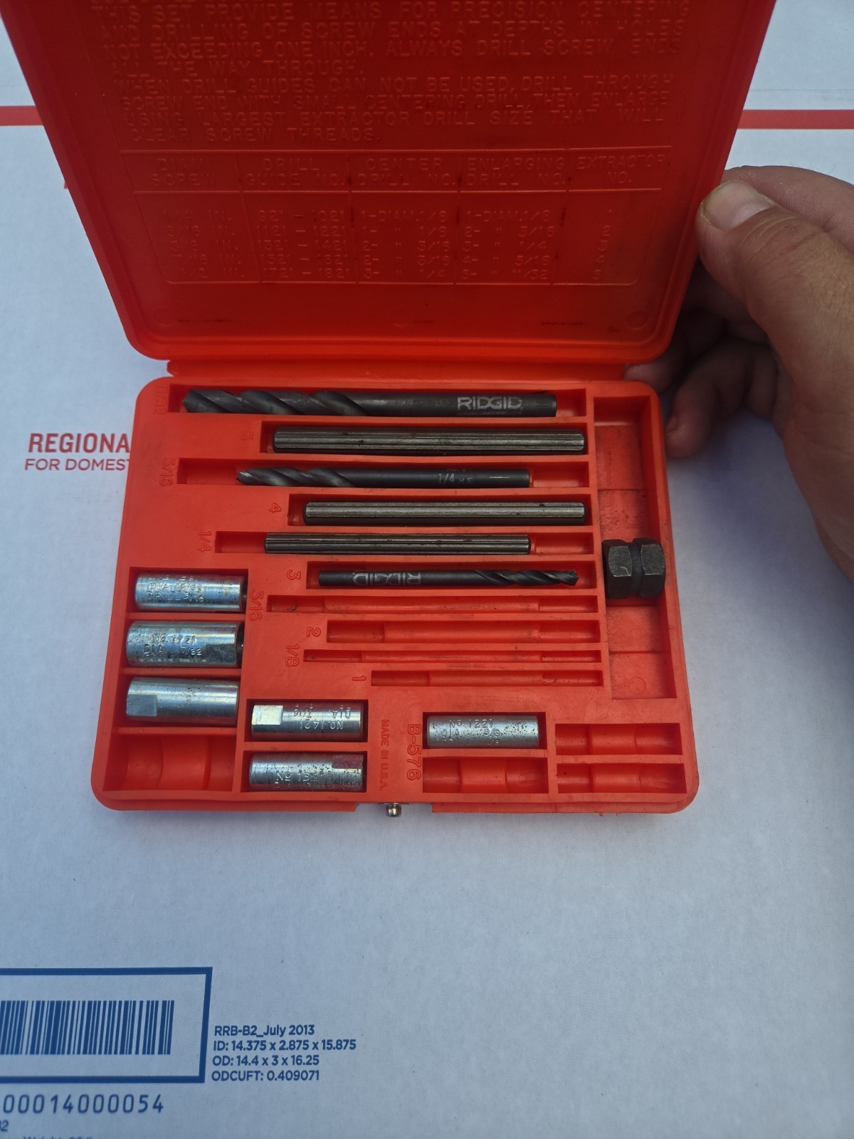 BLUE POINT No. 1020 Screw Extractor Set, MISSING PIECES, PARTIAL SET, AS IS
