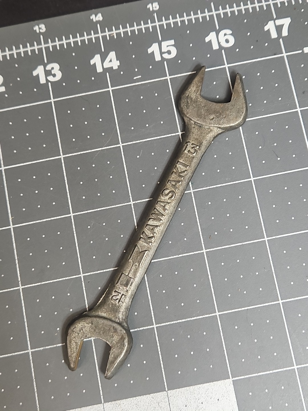 Vintage KAWASAKI Motorcycle MITO-3 Tool Open End Wrench 12mm / 13mm Metric Ht2