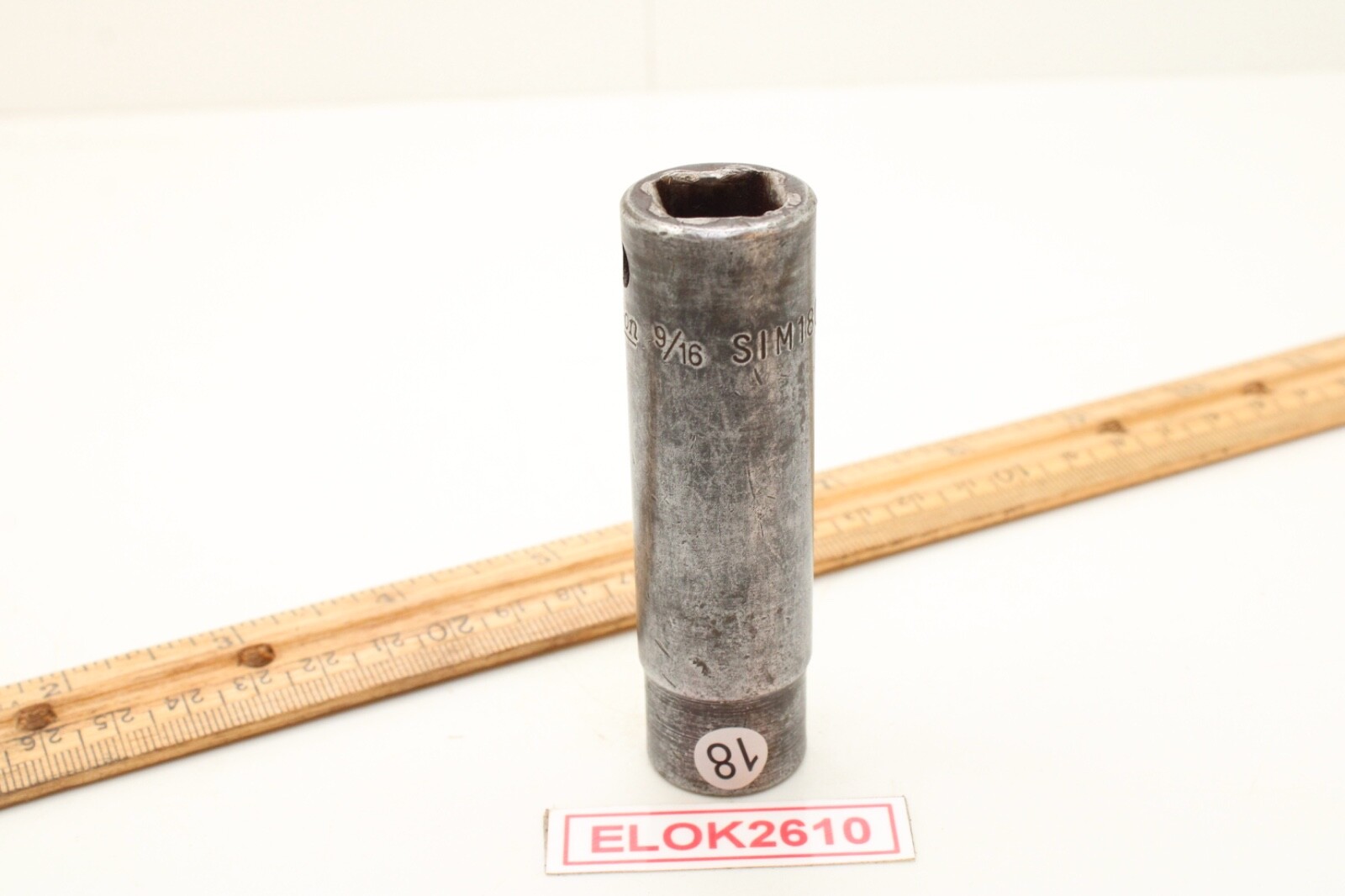 Snap-On Tools SIM180 1/2″ Drive 6 Point SAE 9/16″ Deep Impact Socket USA