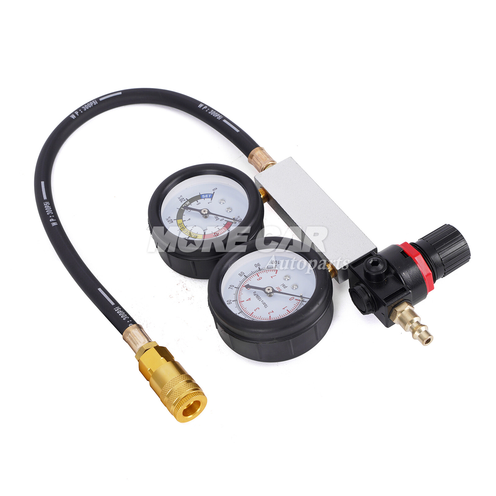 Engine Cylinder Leak Down Tester Kit With 10mm 12mm 14mm Spark Plugs