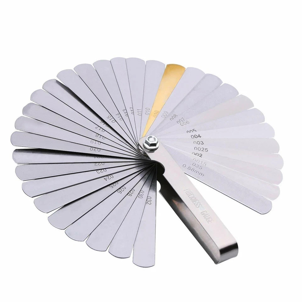 32 Blade Feeler Gauge Set Dual Reading Metric SAE Gap Measuring Tool for Engine
