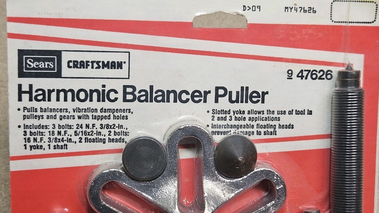 Craftsman No. 9 47626 Harmonic Balancer – steering wheel puller – U.S.A. made