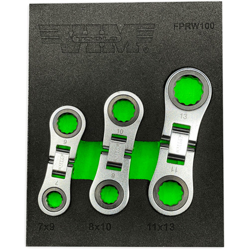 Vim Tools Nano Flex Stubby Metric Ratcheting Wrench Set 7,8,9,10,11,13mm FPRW100