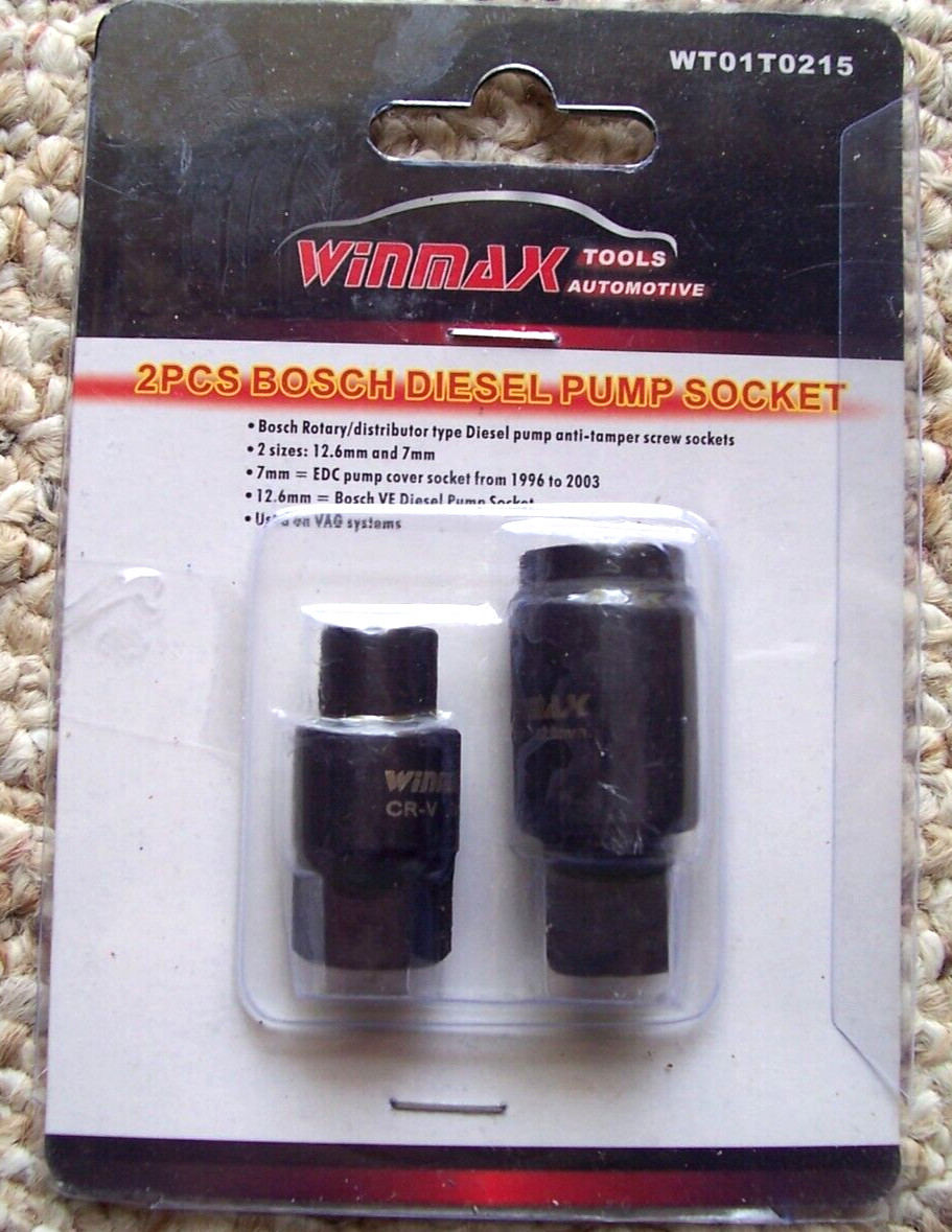 2 Piece Winmax 1/2″ Drive Bosch Diesel Pump Sockets 12.6mm & 7mm New