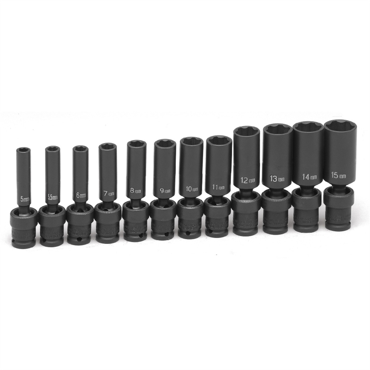 Grey Pneumatic 9712UMD 1 4 Inch Deep Universal Metric Socket Set 5mm To 15mm