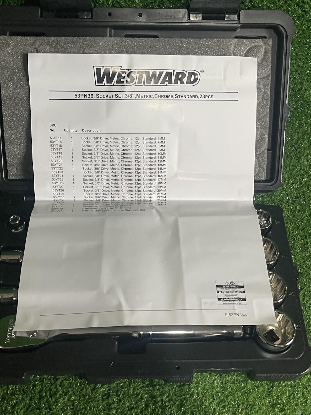 *New* Westward 23 Piece 3/8” Drive Metric Socket Set