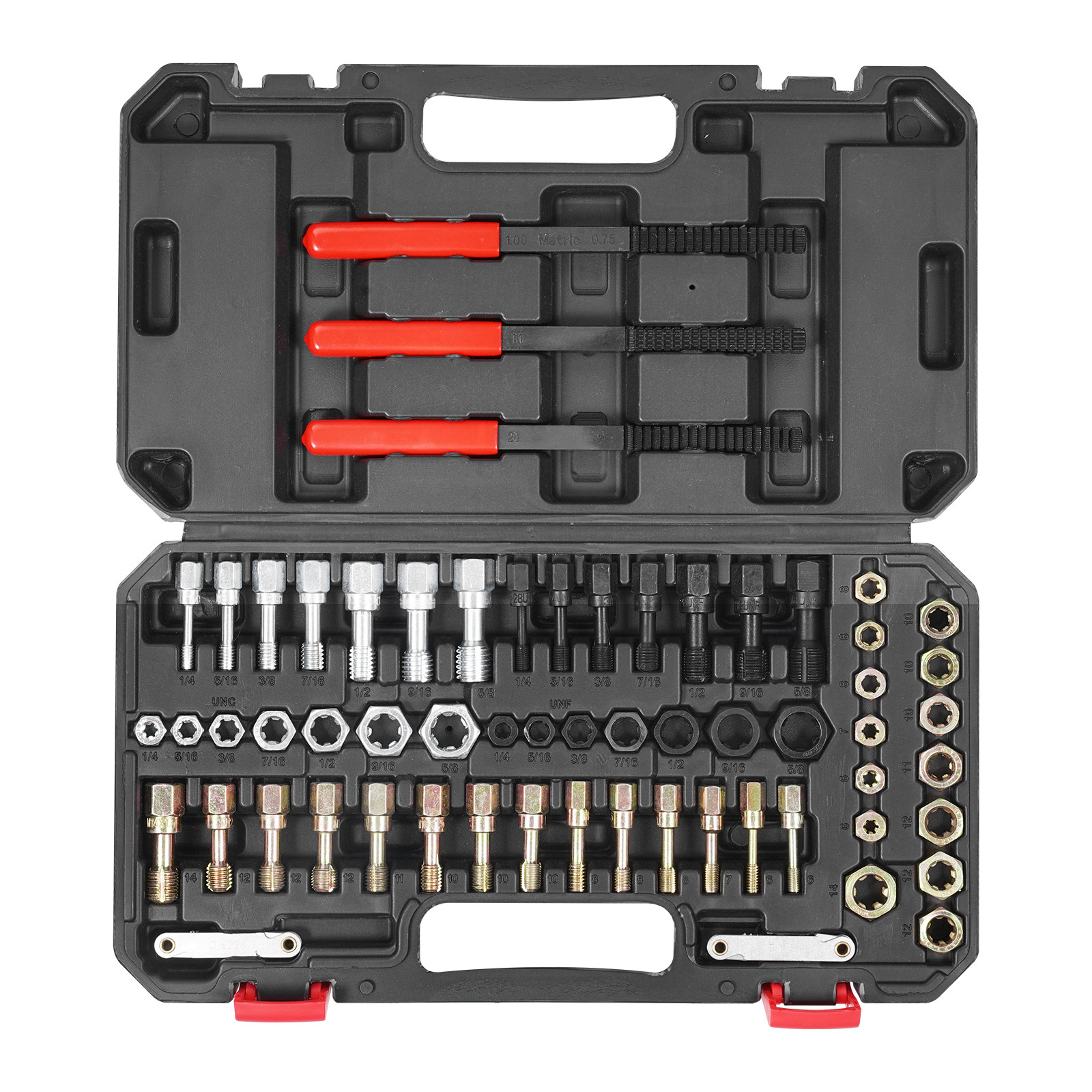 VEVOR 61PCS Thread Chaser Set UNC UNF Metric Thread Restorer Tool Rethreading