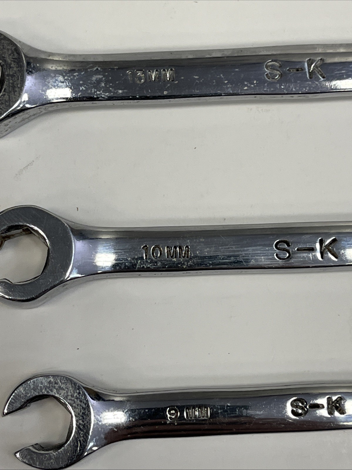 S-K Tools 8810 Metric Flare Nut Line Wrench Set 3pc 9-14mm Superkrome USA