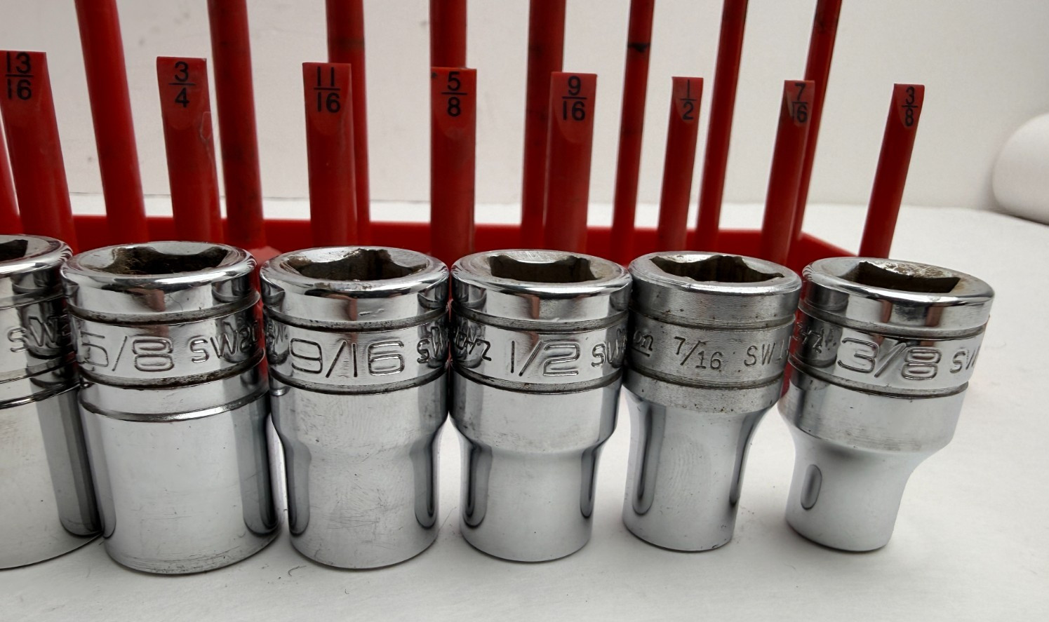 Snap-on Tools USA 14pc 1/2″ Drive SAE Shallow 12pt Socket Set