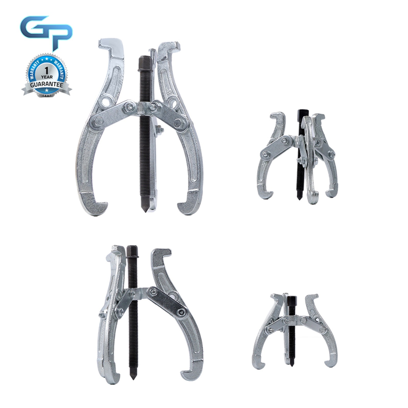 3 Jaw Puller Tool Kit 4 pcs Bearing Puller for Pulley Gear Bearing 3“ 4” 6“ 8”
