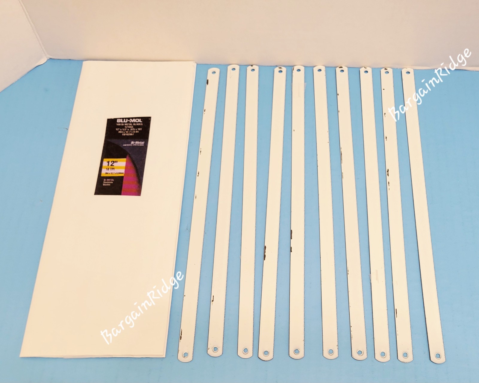 10 PK BLU-MOL HACKSAW BLADES 12″ x1/2″x.025x18T Bi Metal Austrian Steel #1218UL