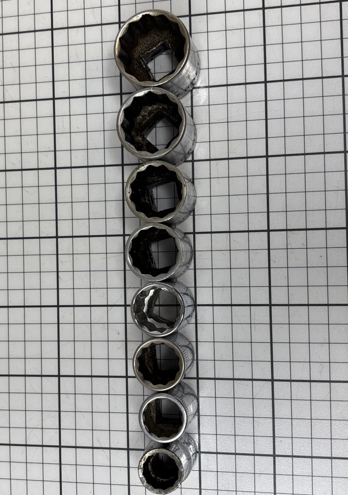 Craftsman 3/8 Drive Metric Socket Set Original Metal Tray V & VV 10mm-19mm 12PT