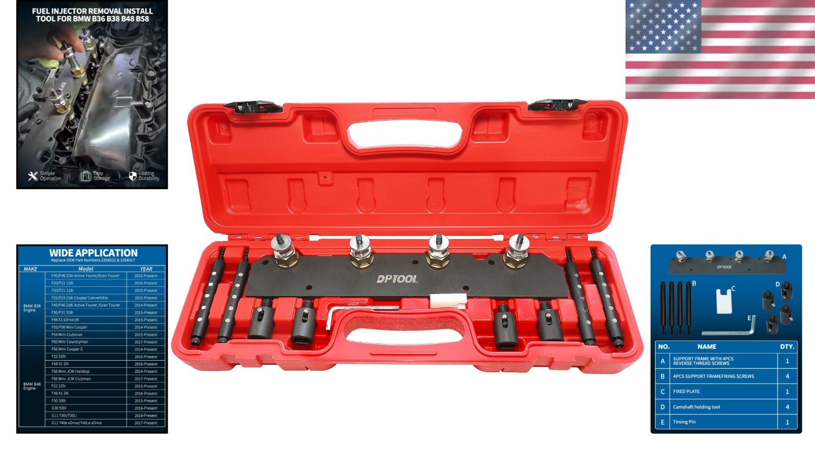 Fuel Injector Puller Tool Kit for BMW B36 B38 B48 B58 – Steel Durability