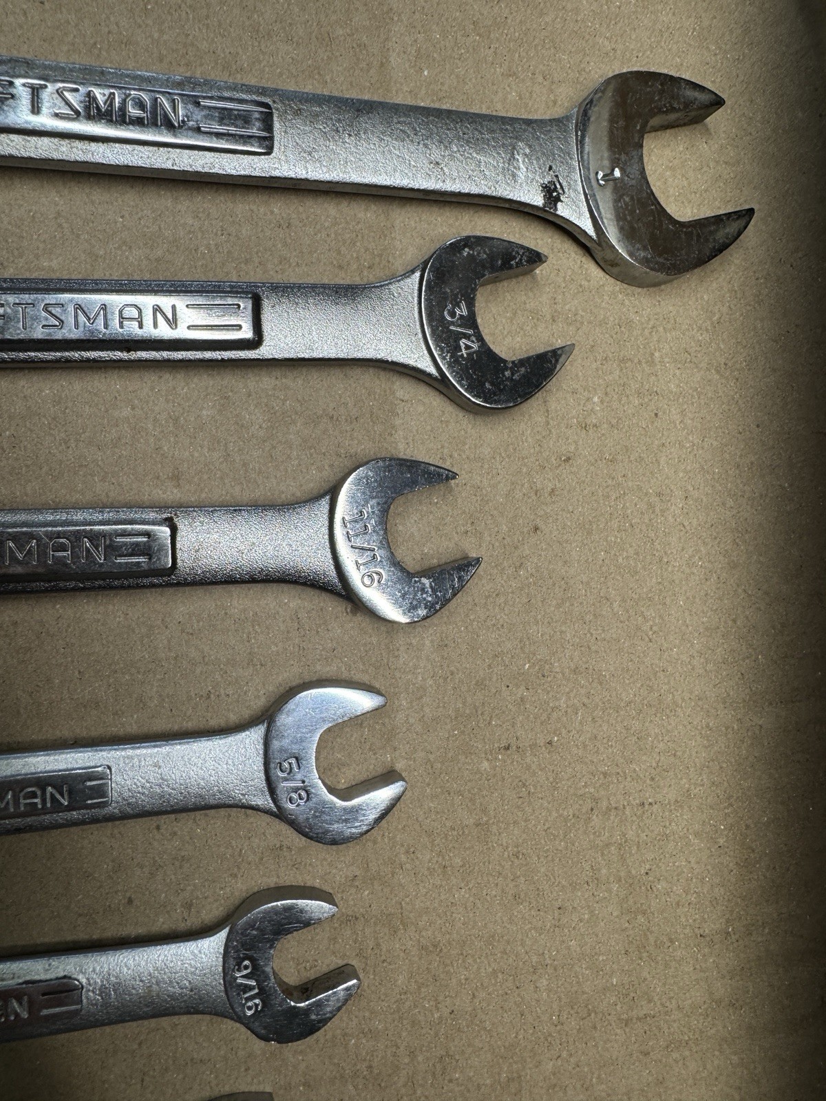 Craftsman 10 piece SAE Combination Wrench Set 1″ to 1/4″ USA Made 12 Pt V VV VA