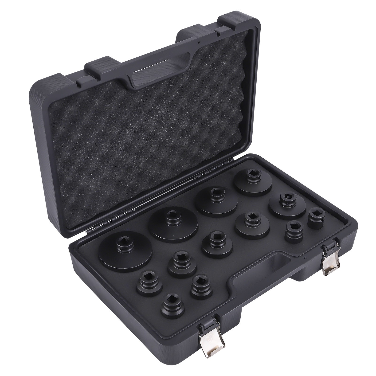 13pcs Grooved Locknut Socket Set 1/2″ dr. Internal Teeth 60mm Long Deep