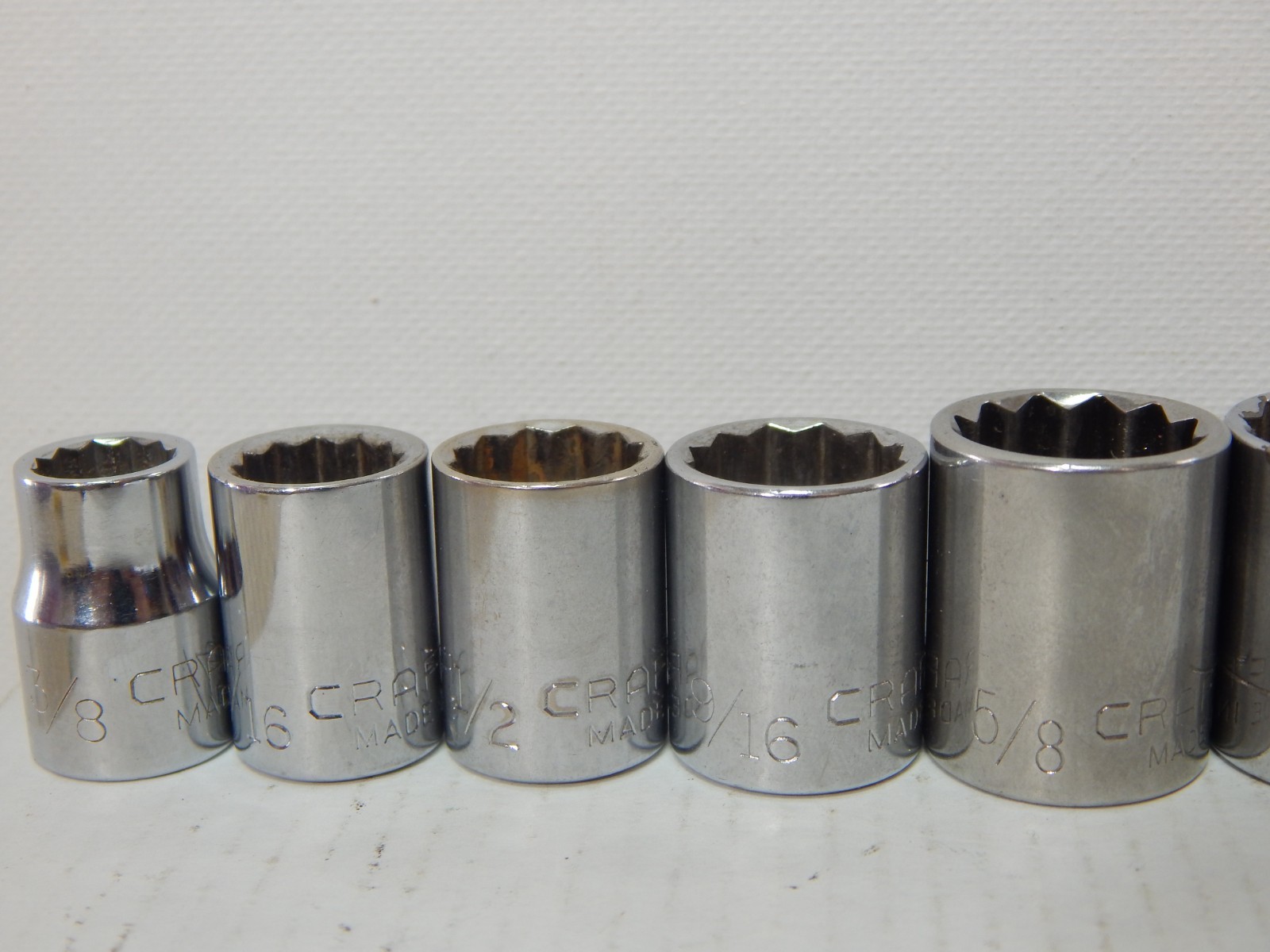 Craftsman shallow socket set SAE 12 Point 3/8″ Drive G Series 3/8″ to 13/16″