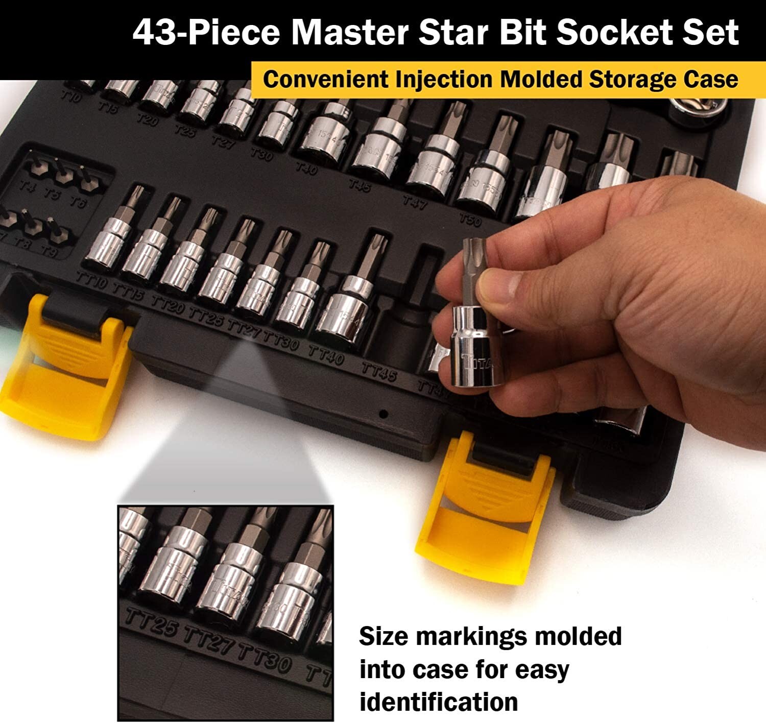 Titan 54137 43 Pc. Master Star / Torx Bit Socket Set