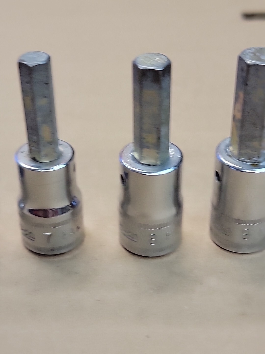 Snap On 5pc Hex Bit Socket Set FAM4A-FAM10A on rail