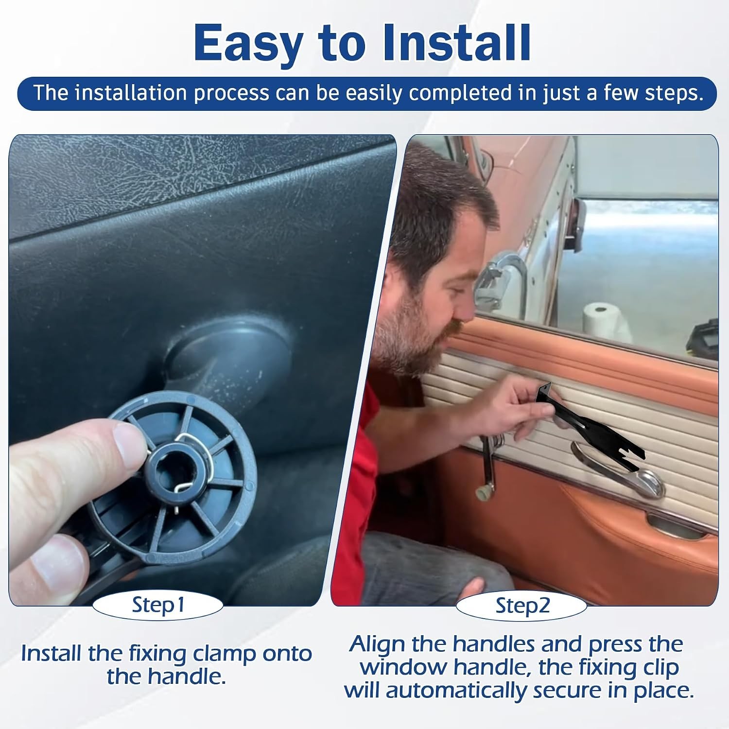 76951 Window Handle Removal Tool with 10 Window Handle Crank Fixing Clips,