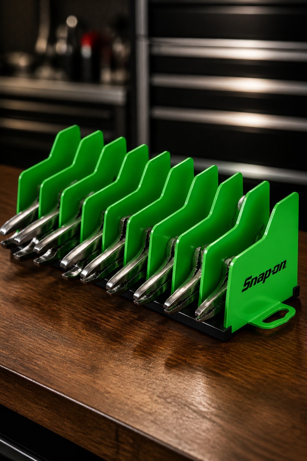 Snap On Tools 10″ Pliers Holder Organizer GREEN Non-slip rubber base US KAPL10GN
