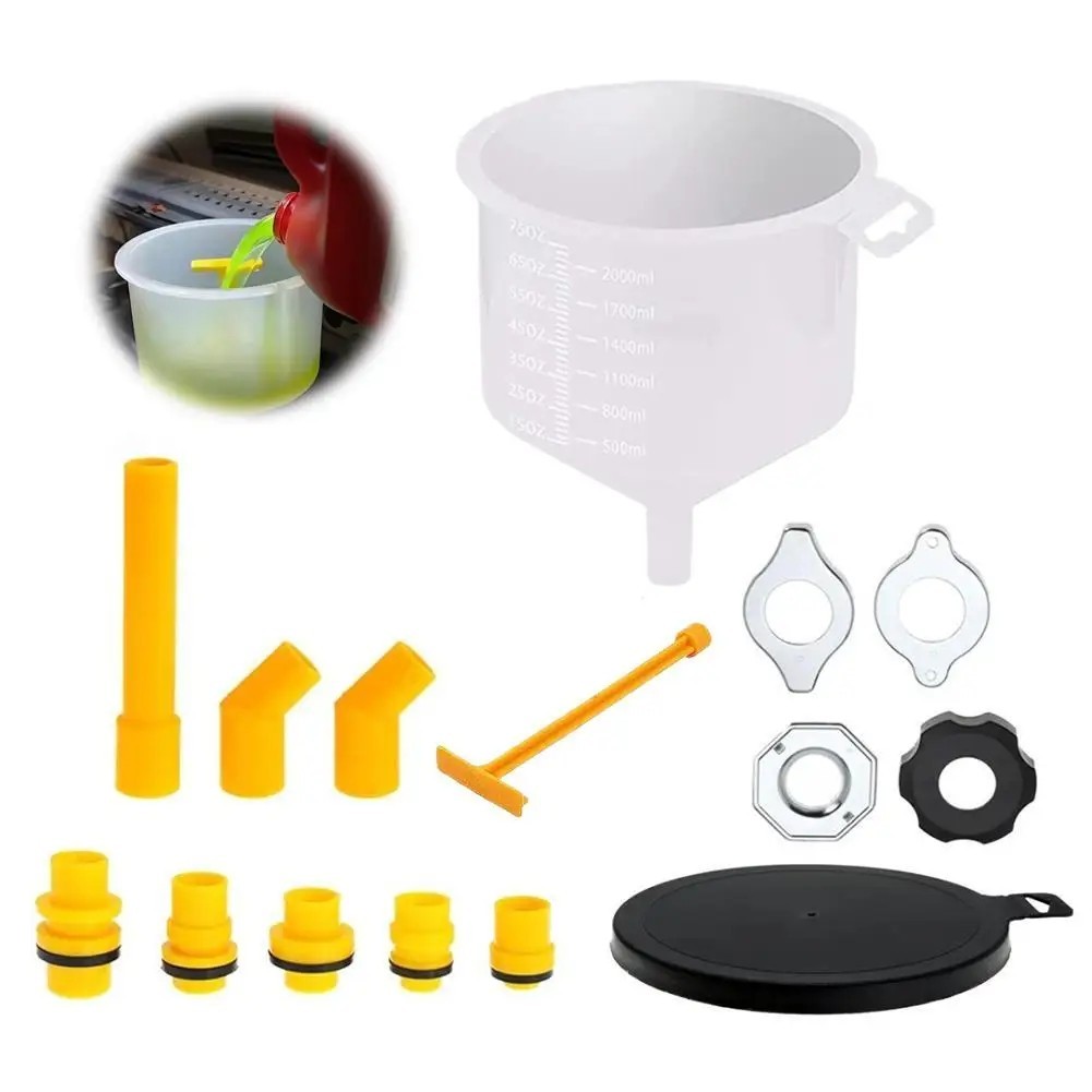 15pc Spill Free Coolant Funnel Kit Radiator Antifreeze Filling Bleeder Adapters