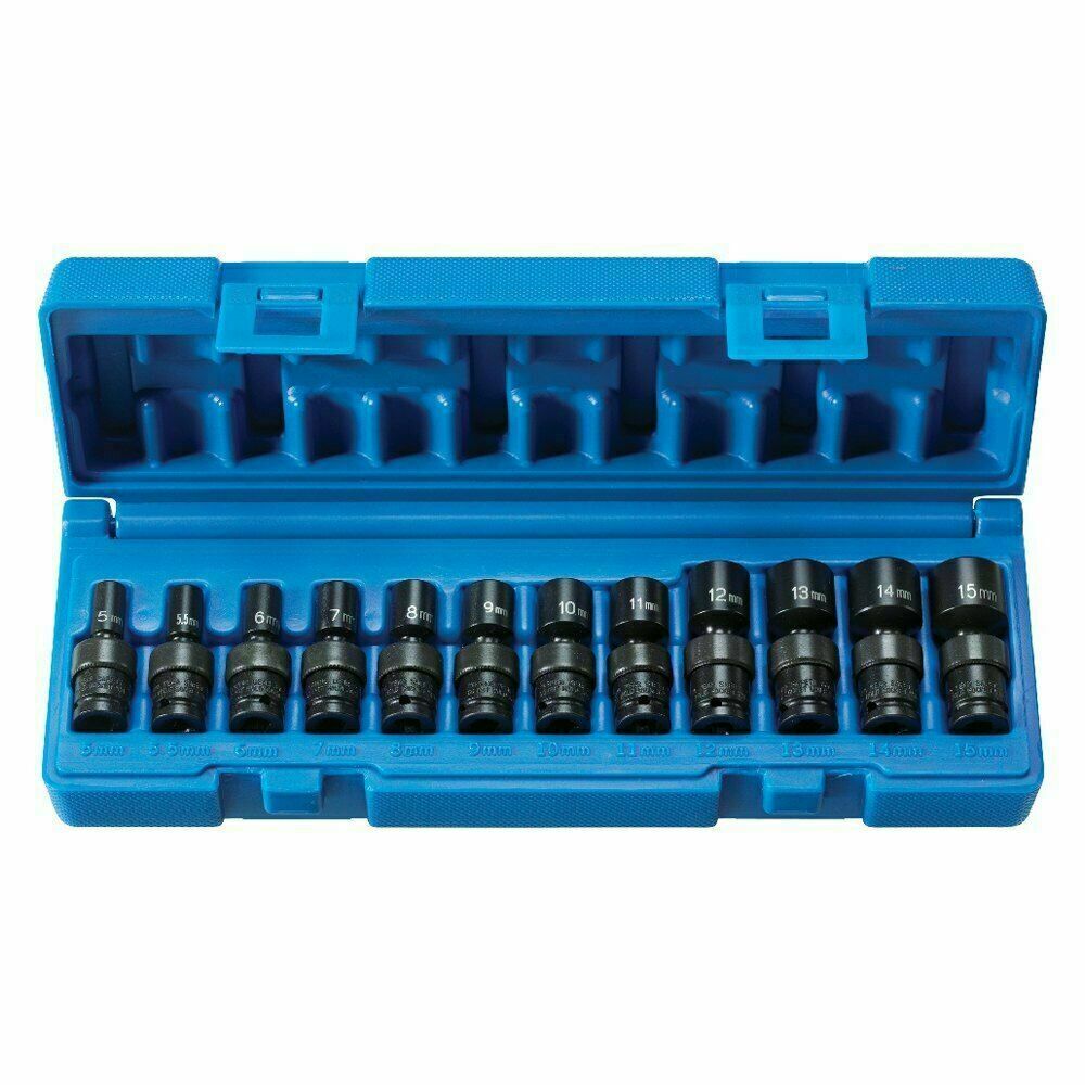 Grey Pneumatic 9712Um 1/4″ Surface Drive 12 Piece Impact Universal Metric Set