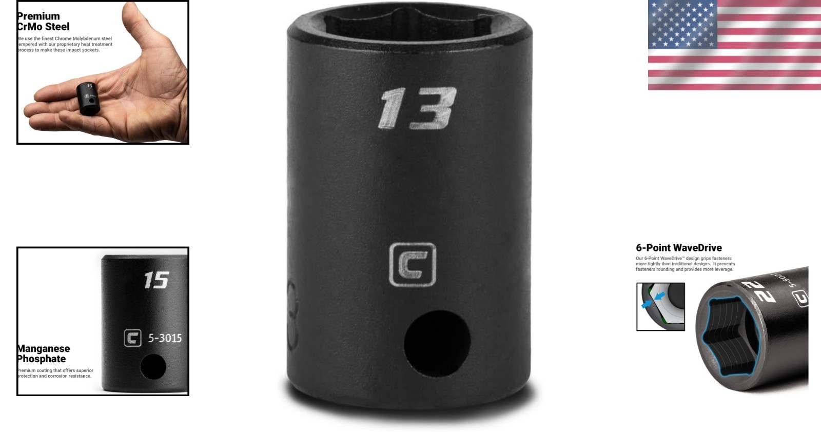 Trusted 13 mm Impact Socket, 3/8-Inch Drive – Ideal for Industrial Applications