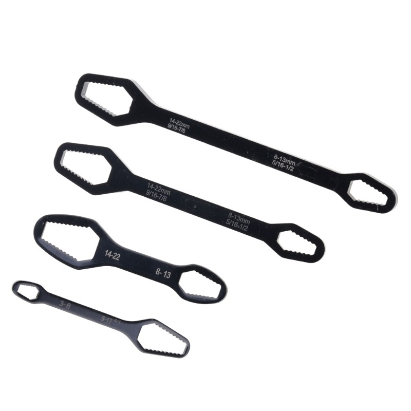 Heavy Duty Carbon Steel SelfTightening Wrench Kit 4Pieces/Set For Tight Space