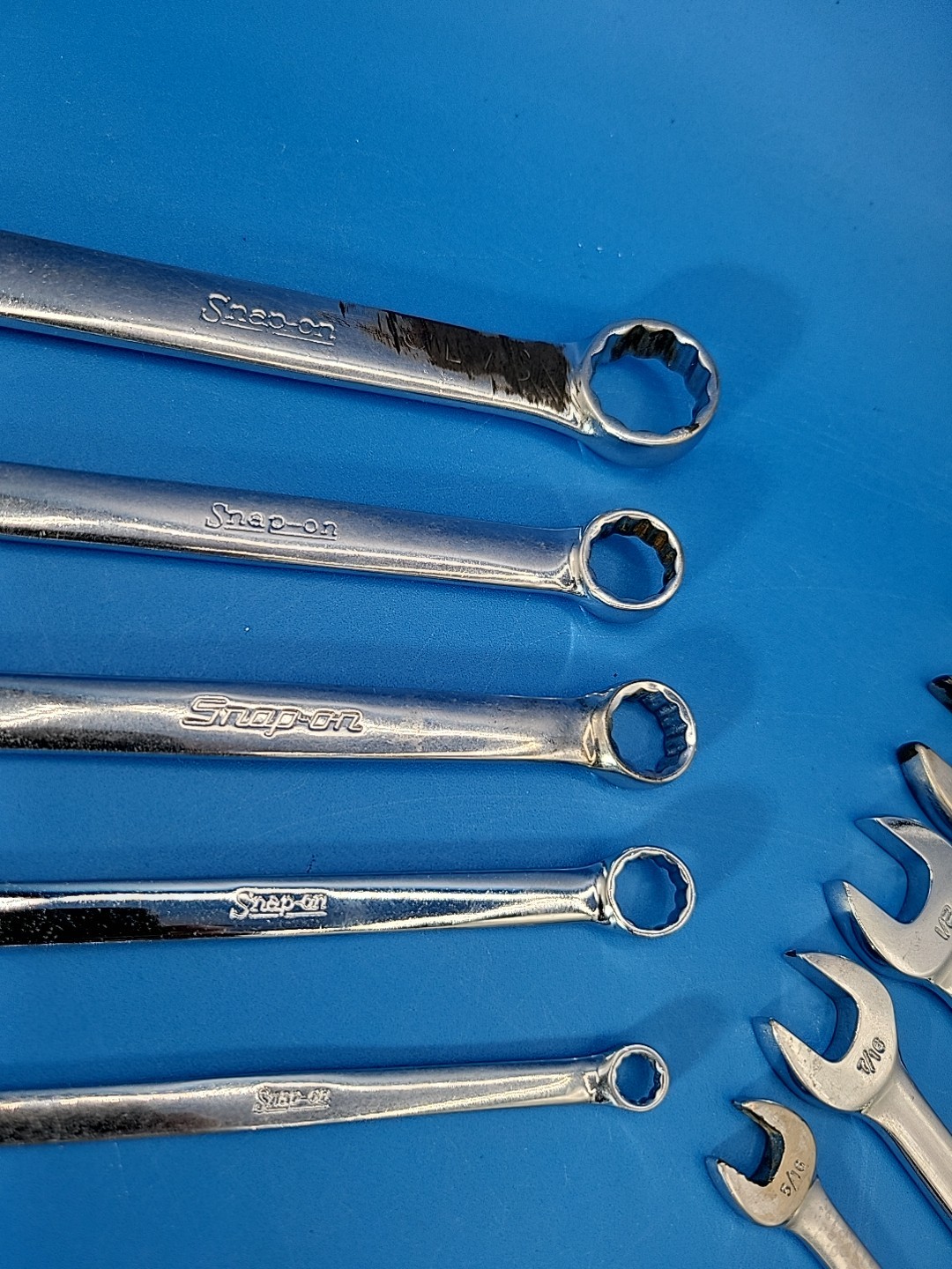Snap-on Stubby Combination Wrench Set 5/16” to ⅝” 6mm to 19mm OEX 10 Pcs T-2-9